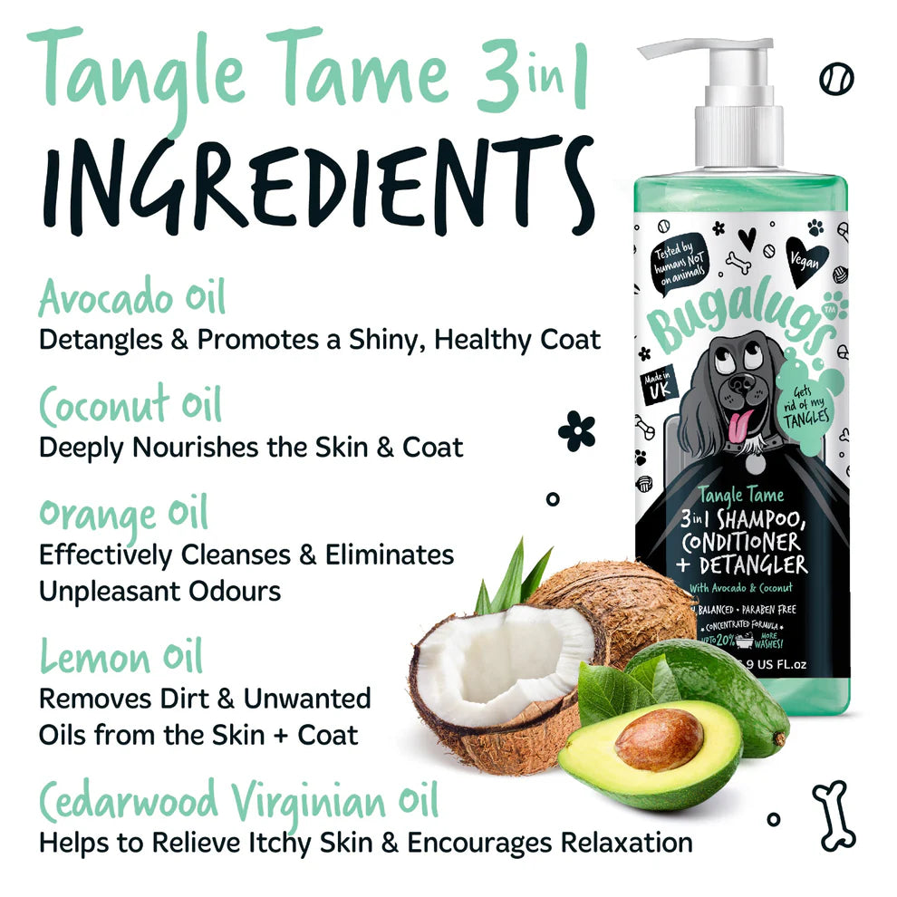 Tangle Tame | 3in1 Sjampó, næring og flækjueyðir - Avokadó og Kókos