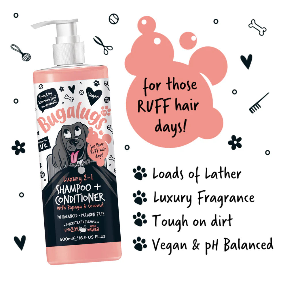 Luxory 2in1 Shampoo + Conditioner | Lúxus Sjampó og næring - Papaya & Coconut