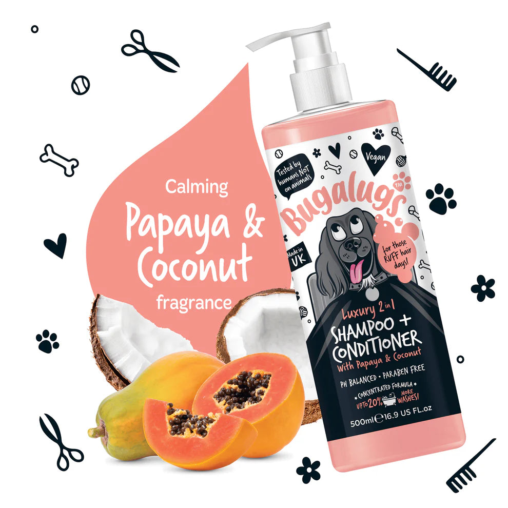 Luxory 2in1 Shampoo + Conditioner | Lúxus Sjampó og næring - Papaya & Coconut