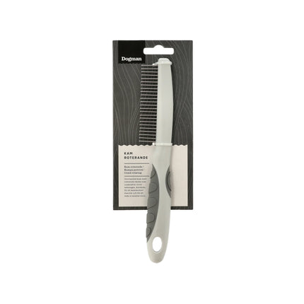 Gróftennt greiða með snúningspinnum